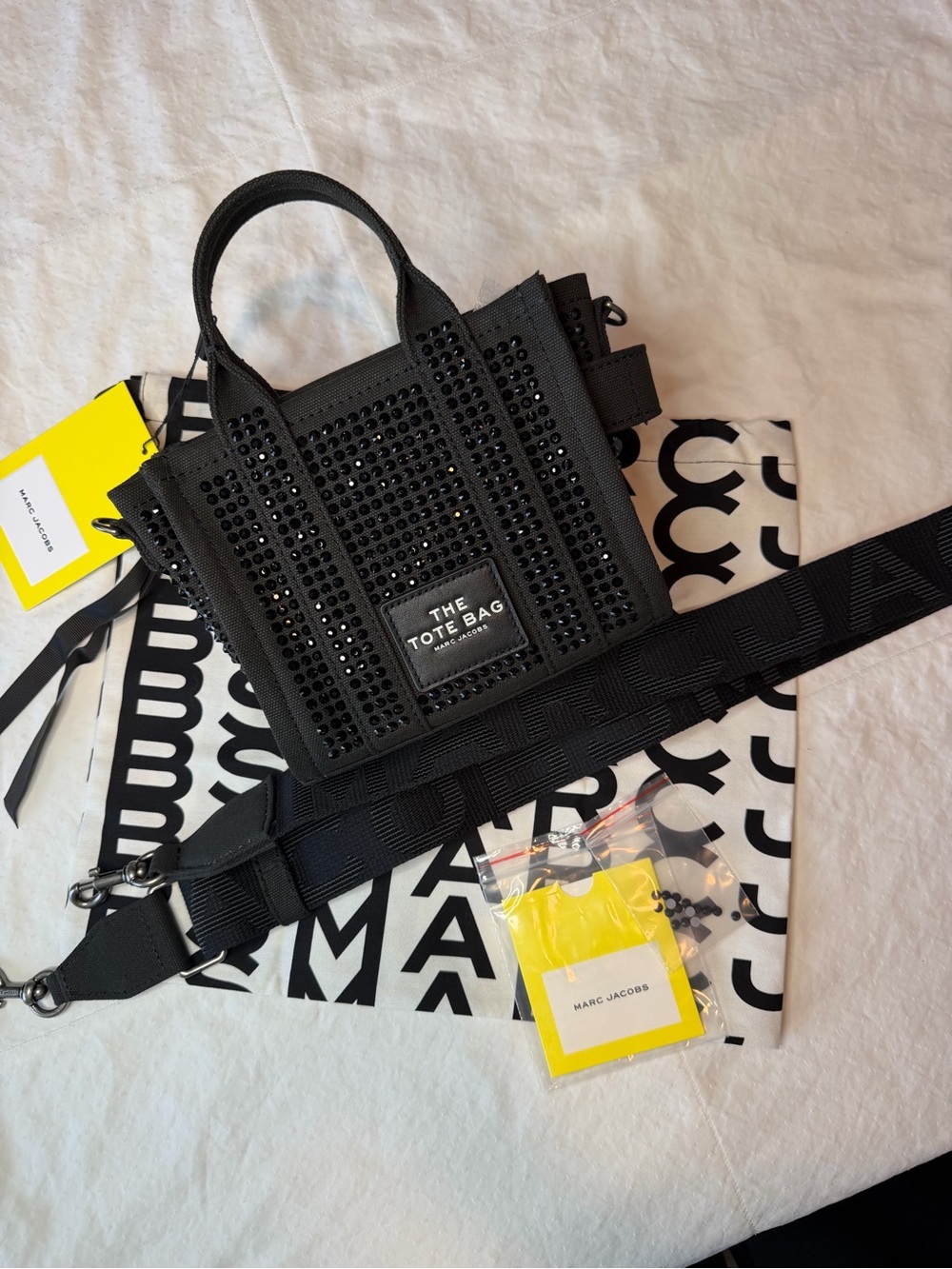 Marc Jacobs The Crystal Canvas Mini Tote Bag Crossbody NWT